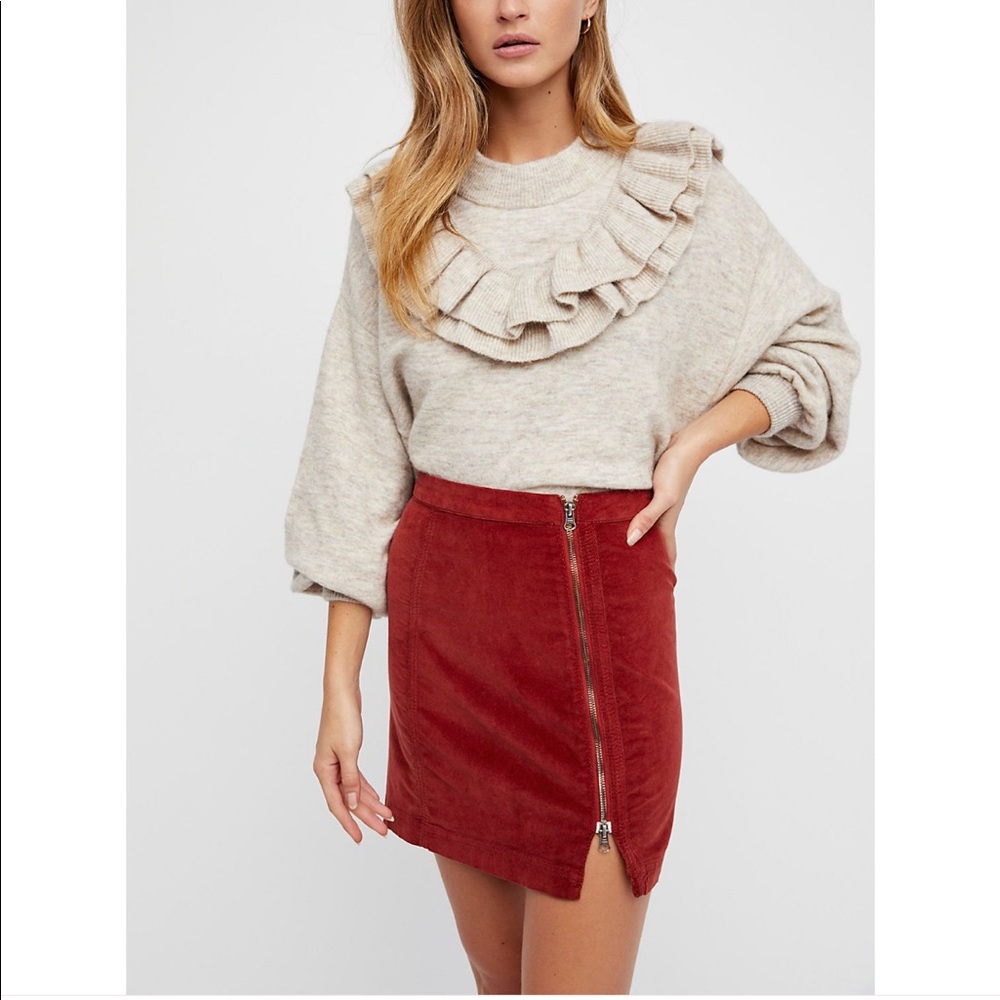 NWOT Free People This Way Or That Cord Mini Skirt